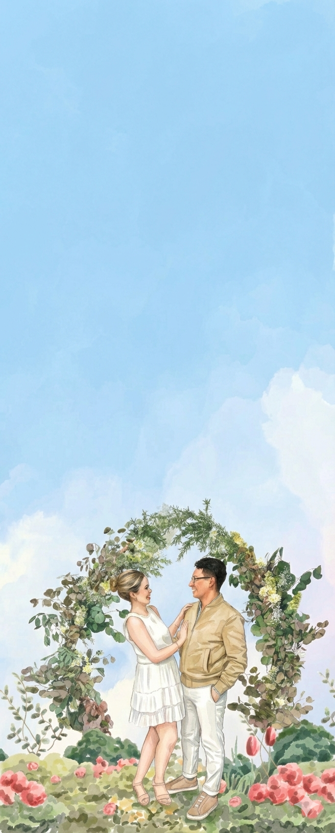 Hanni y Alfonso — Ilustración acuarela